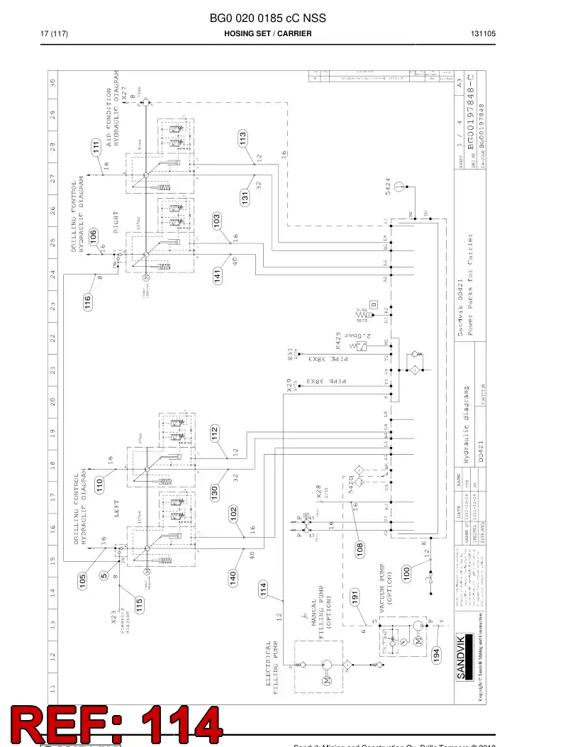 59205047 592 050 47 Hose Assembly, Hydraulic - Sandvik Technical Drawing