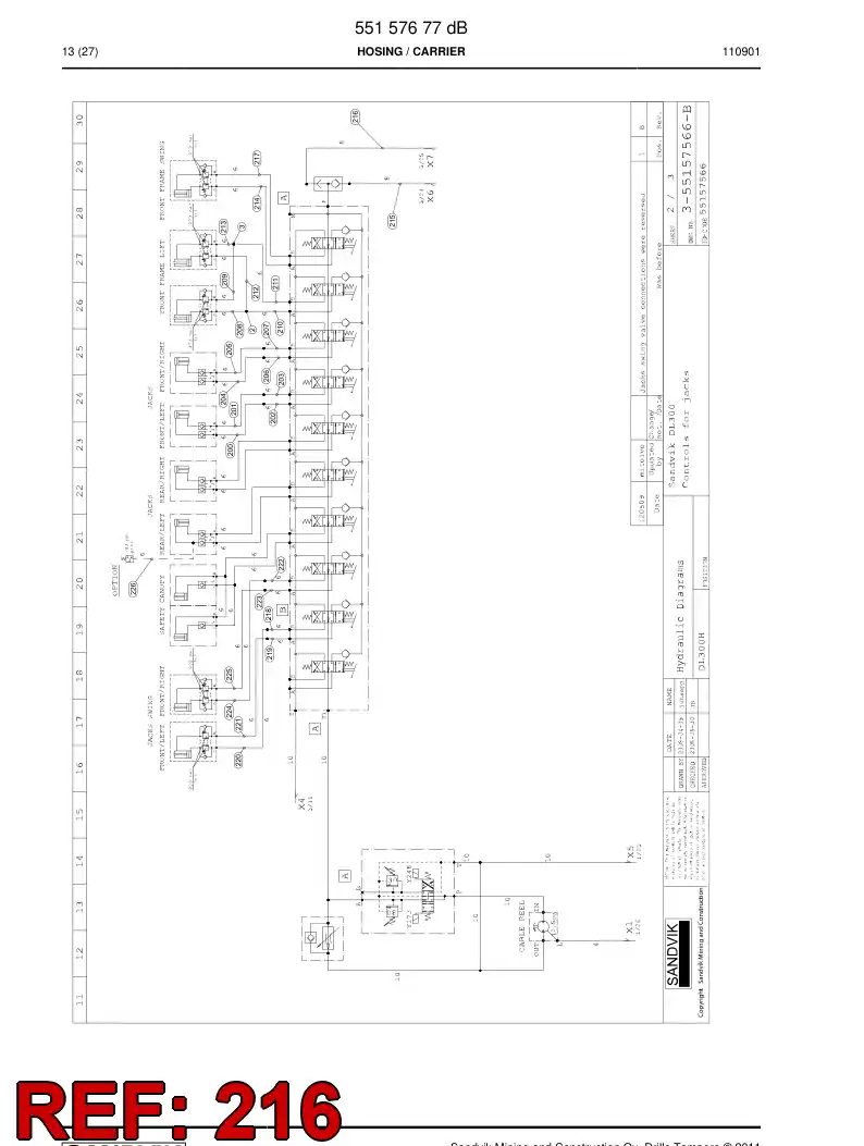 59205079a 592 050 79a Hydraulic hose assembly - Sandvik Technical Drawing