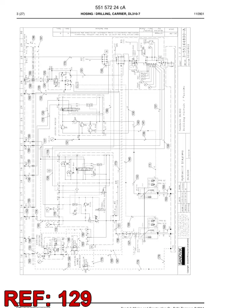 59205091 592 050 91 Hose Assembly, Hydraulic - Sandvik Technical Drawing