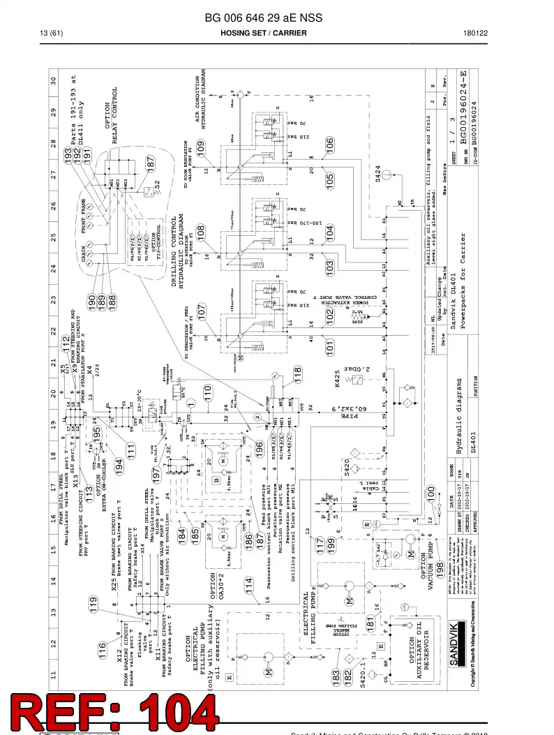 59205093 592 050 93 Hose Assembly, Hydraulic - Sandvik Technical Drawing