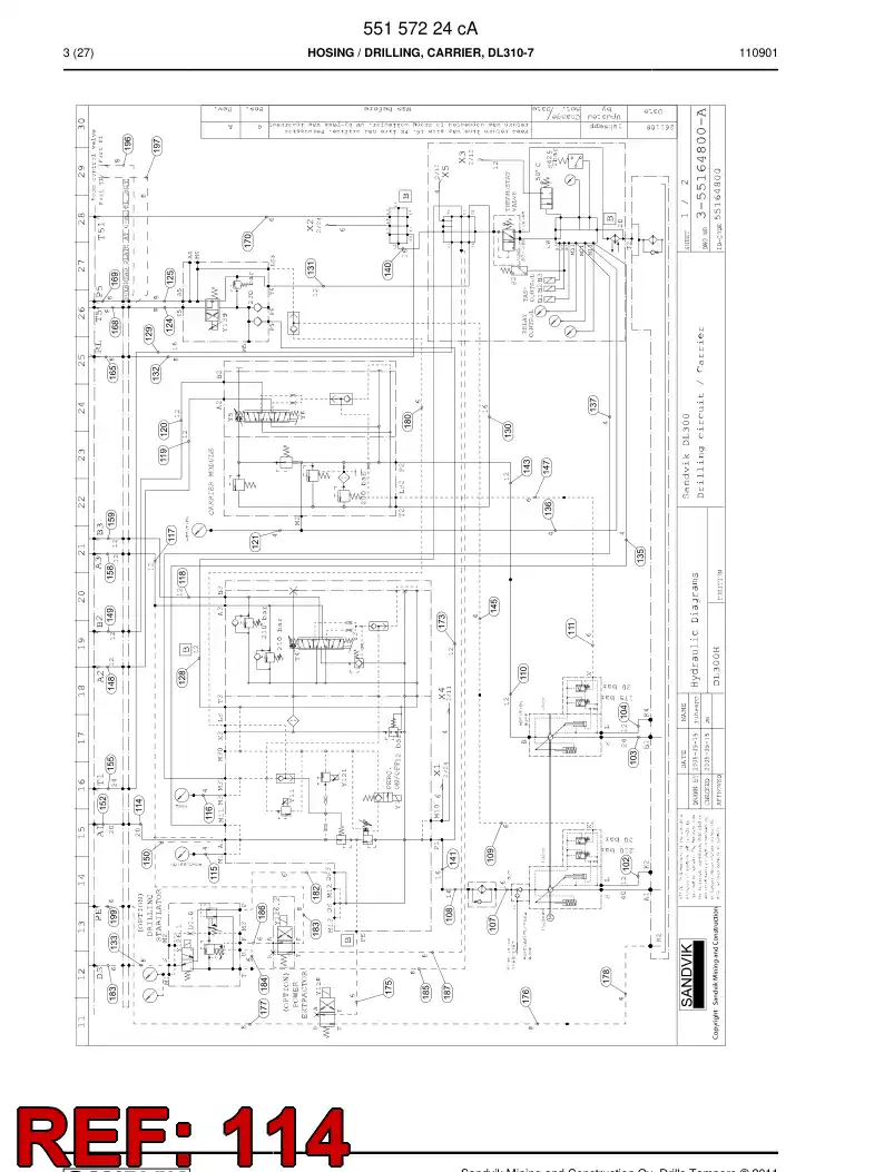 59205095 592 050 95 Hose Assembly, Hydraulic - Sandvik Technical Drawing