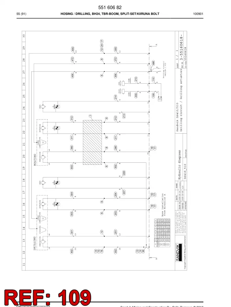 59205169 592 051 69 Protective hose - Sandvik Technical Drawing