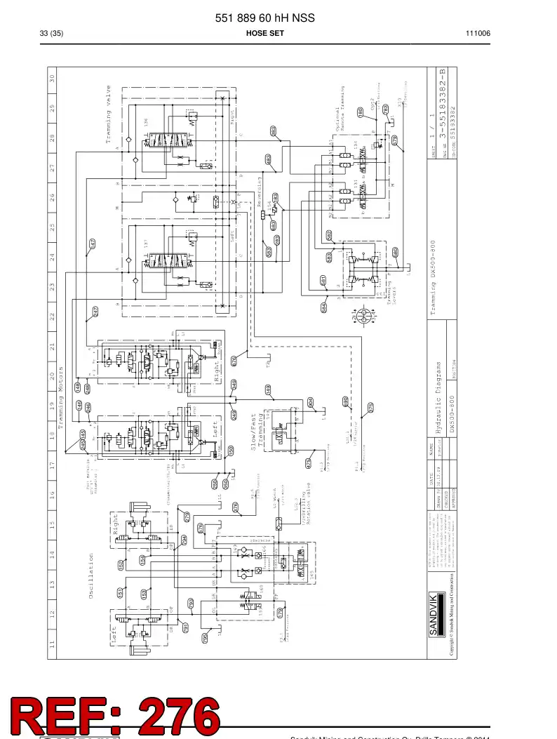 59205183a 592 051 83a HOSE ASSY - Sandvik Technical Drawing