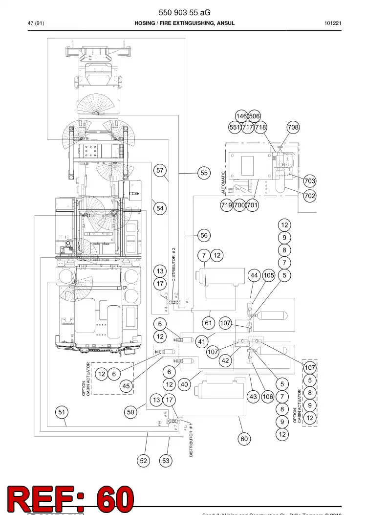 59205237 592 052 37 HYDRAULIC HOSE ASSEMBLY - Sandvik Technical Drawing