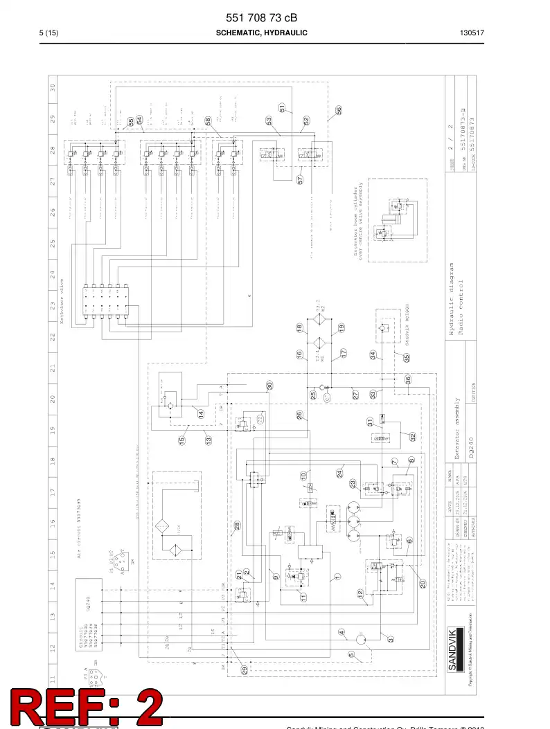 59205239 592 052 39 Hose Assembly, Hydraulic - Sandvik Technical Drawing