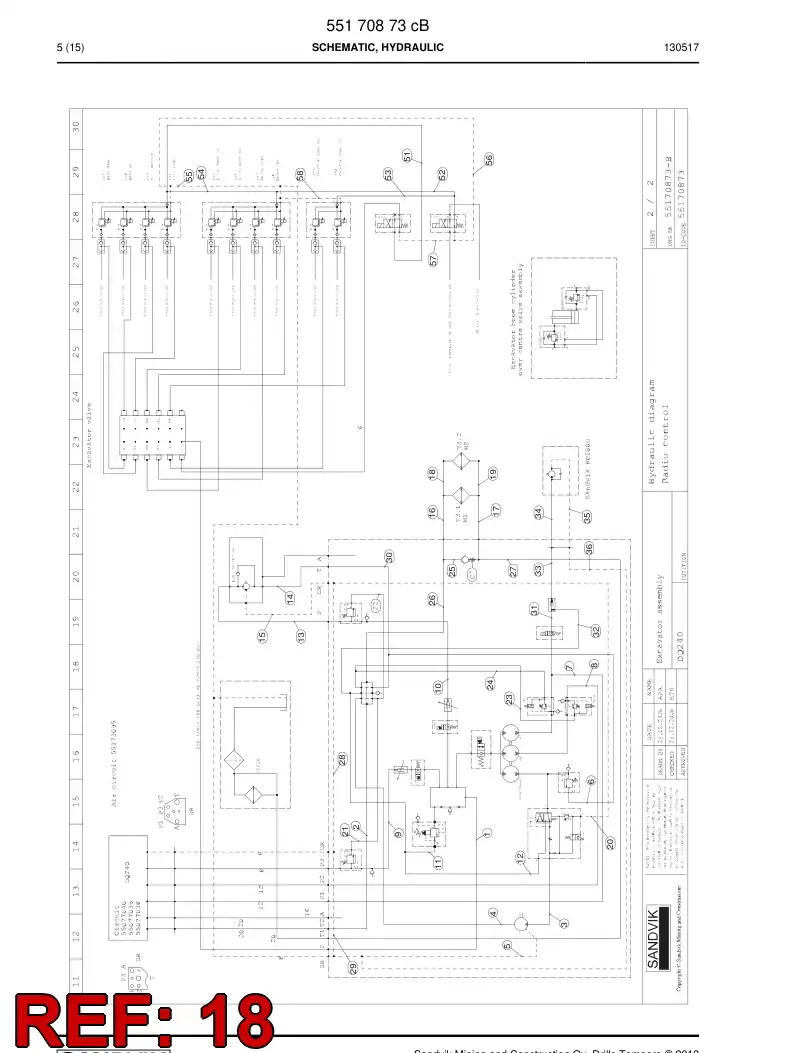 59205241 592 052 41 Hose Assembly, Hydraulic - Sandvik Technical Drawing