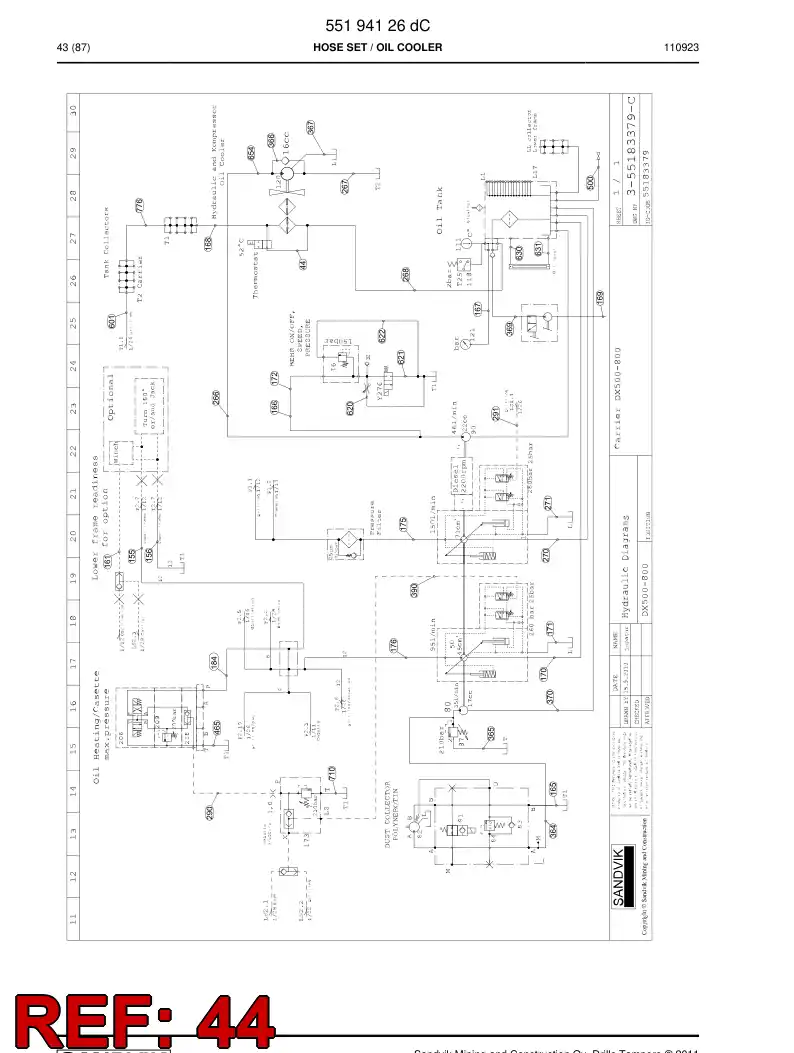 59205253 592 052 53 HOSE ASSY - Sandvik Technical Drawing