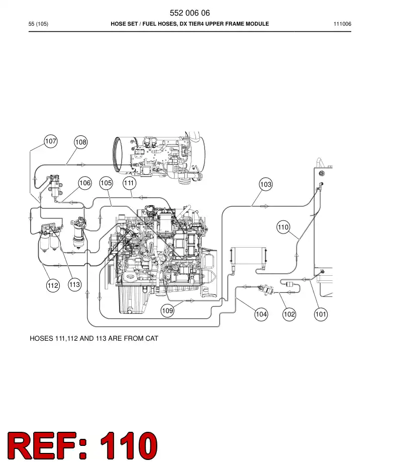 59205277 592 052 77 FUEL HOSE ASSEMBLY - Sandvik Technical Drawing