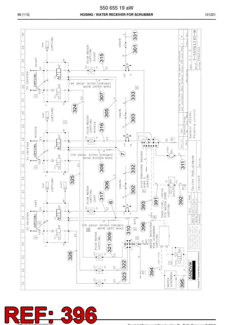 59205281 592 052 81 HYDRAULIC HOSE ASSEMBLY - Sandvik Technical Drawing