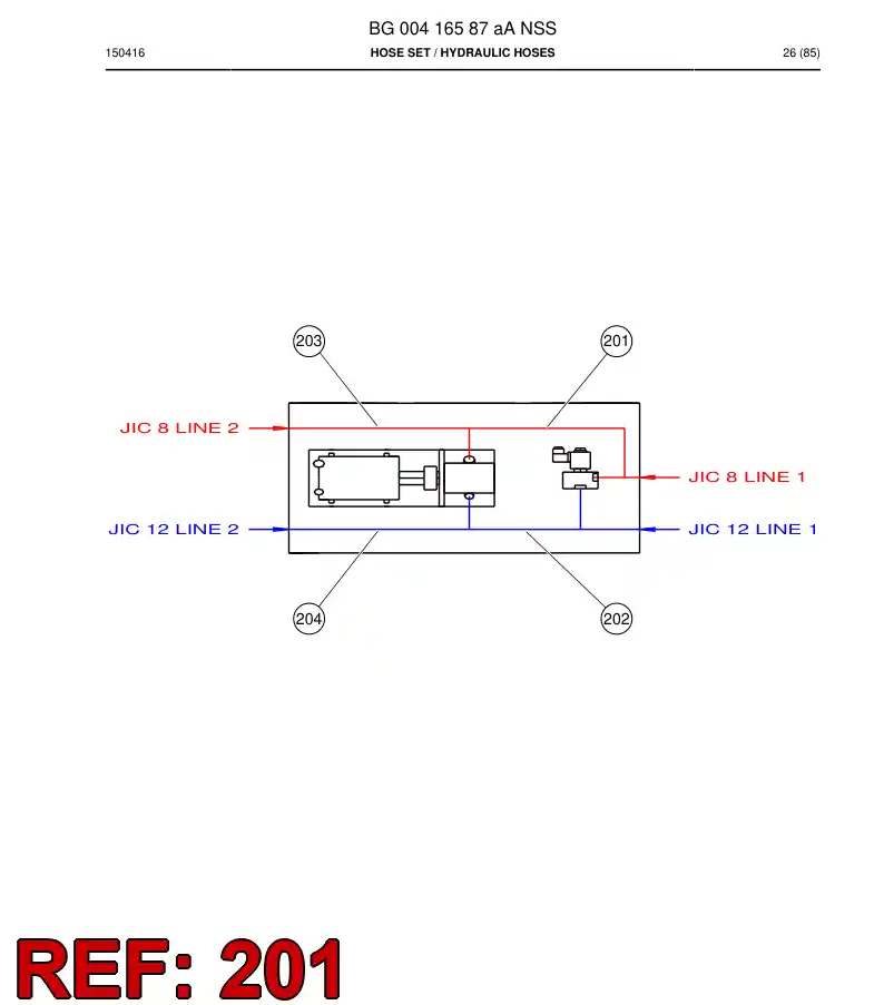 592 053 51a Hose Assembly, Hydraulic - drawing