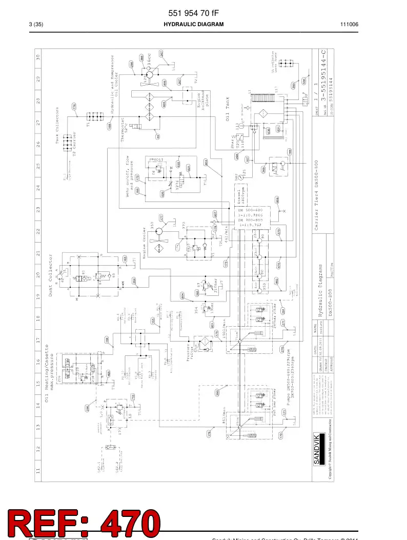 59205461 592 054 61 Hose Assembly, Hydraulic - Sandvik Technical Drawing