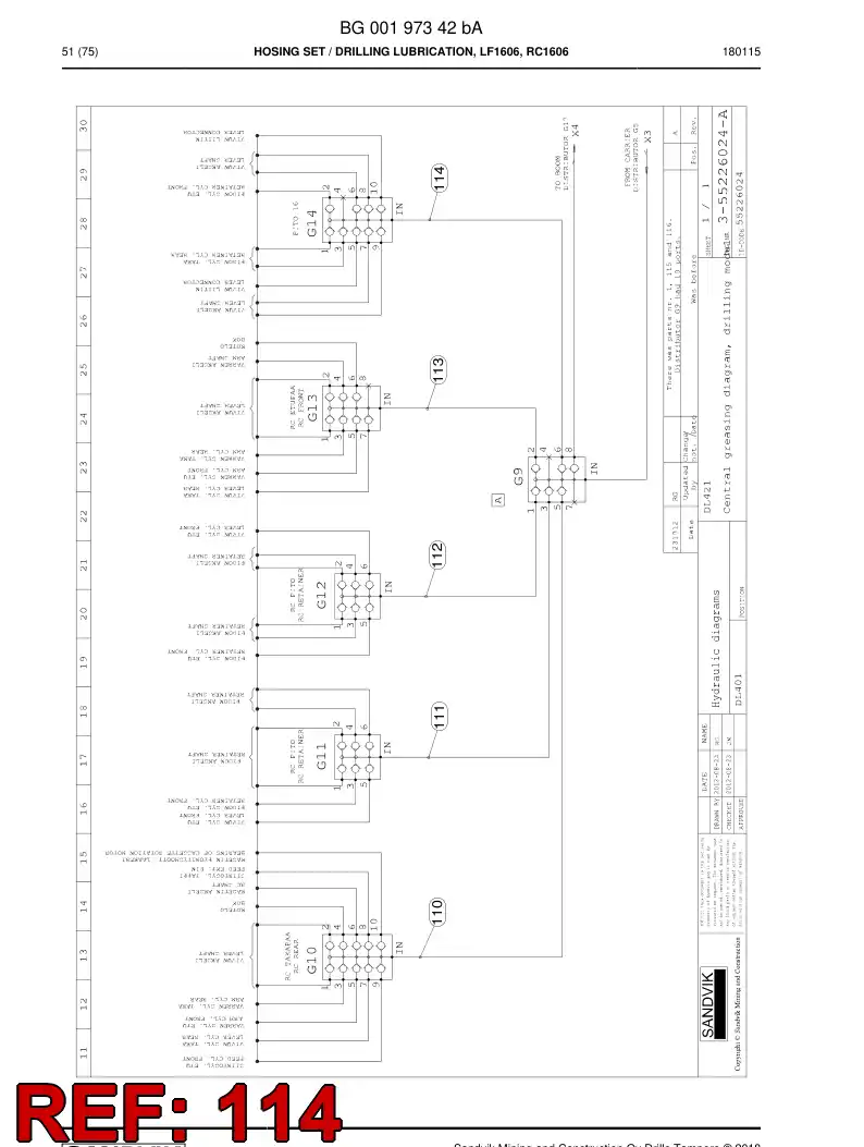 59205615 592 056 15 Hose Assembly - Sandvik Technical Drawing