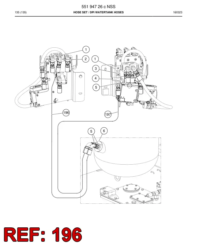 59205791 592 057 91 Hose Assembly, Hydraulic - Sandvik Technical Drawing