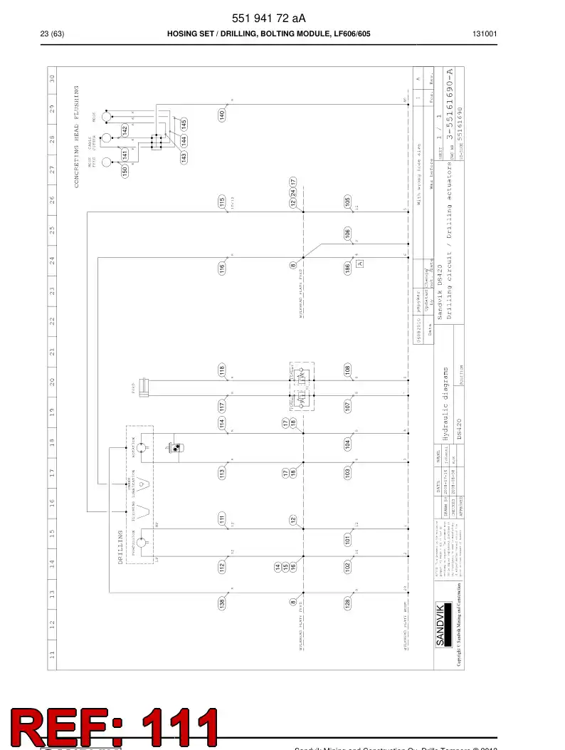 59205843 592 058 43 HYDR.HOSE ASSEMBLY - Sandvik Technical Drawing