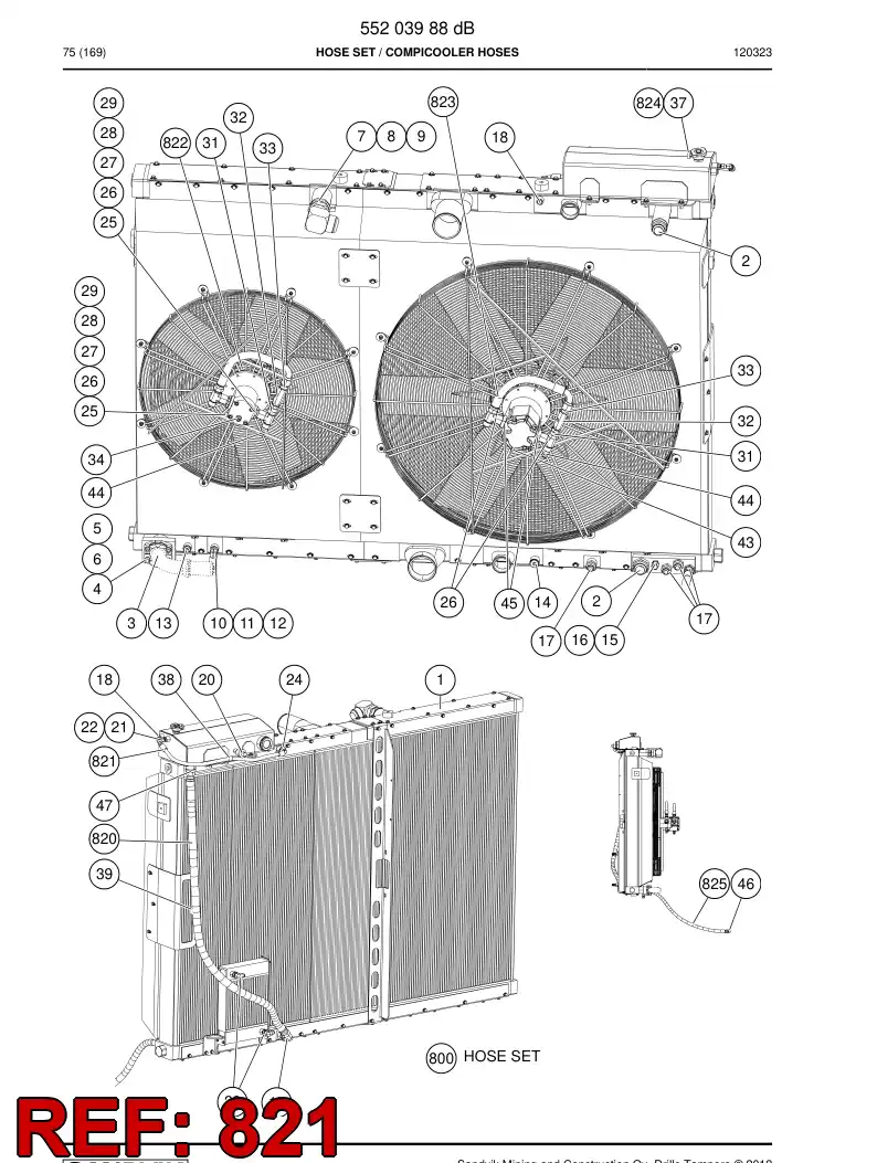 59205879 592 058 79 Hose Assembly, Hydraulic - Sandvik Technical Drawing