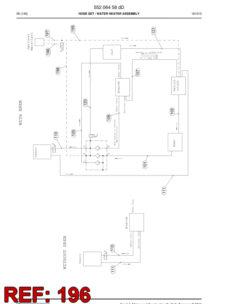 59205887 592 058 87 Hose Assembly, Hydraulic - Sandvik Technical Drawing
