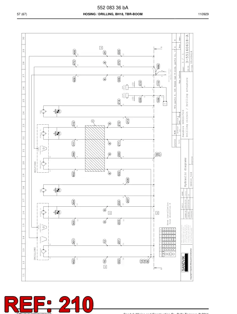 59205889 592 058 89 PROTECTIVE HOSE - Sandvik Technical Drawing