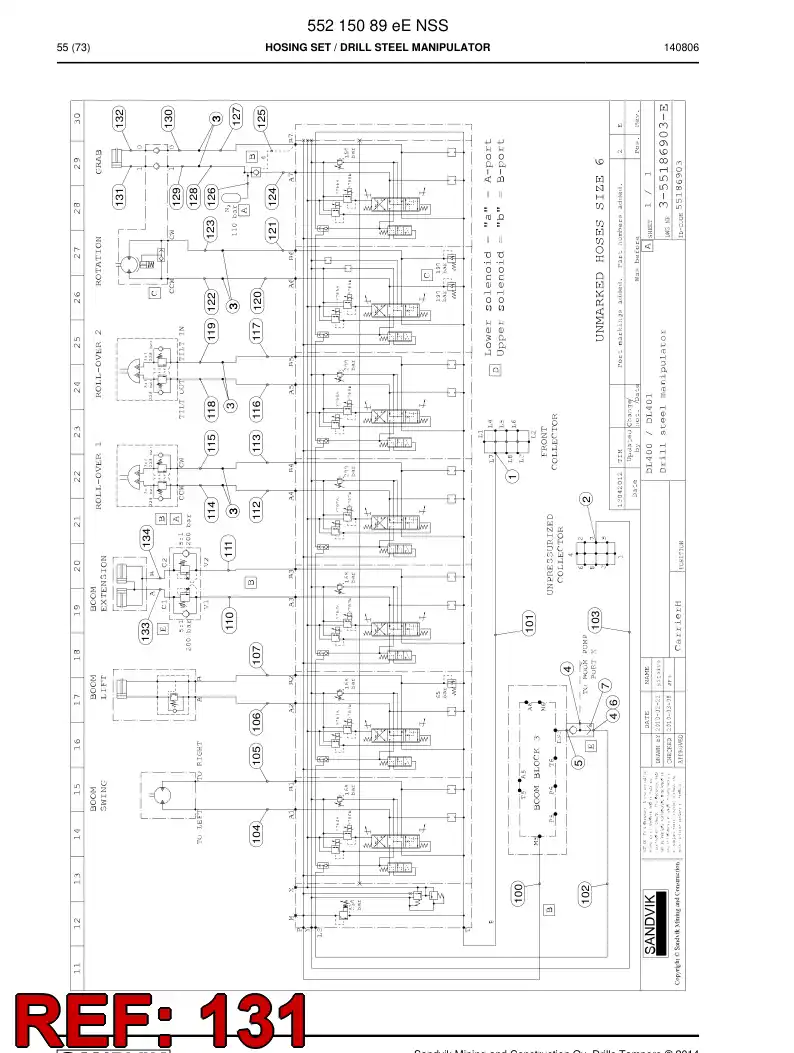 59205893 592 058 93 Hose Assembly, Hydraulic - Sandvik Technical Drawing