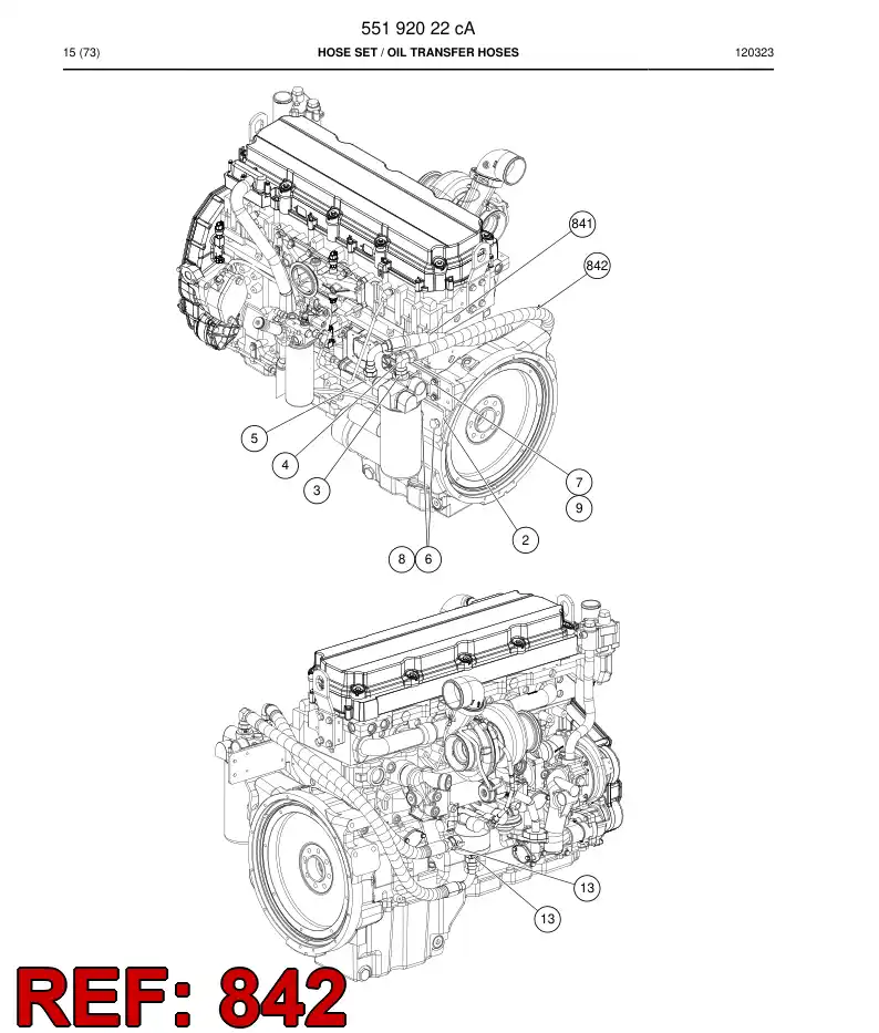 59205897a 592 058 97a Hydraulic hose assembly - Sandvik Technical Drawing