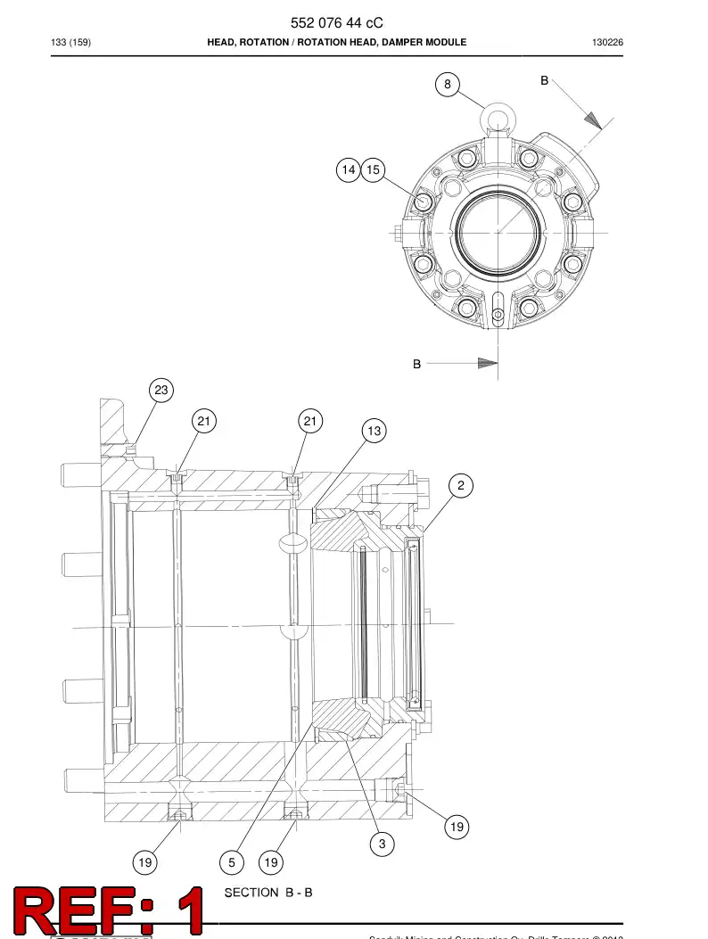 59205947 592 059 47 Hose Assembly, Hydraulic - Sandvik Technical Drawing