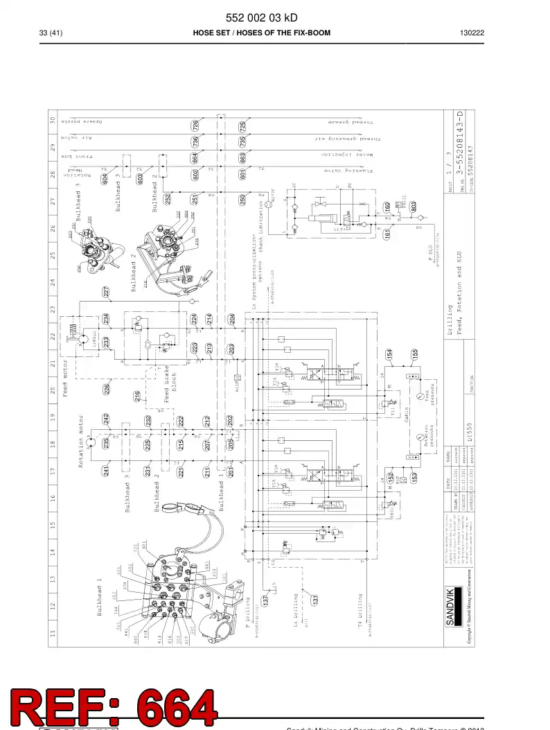 59205949 592 059 49 Hose Assembly, Hydraulic - Sandvik Technical Drawing