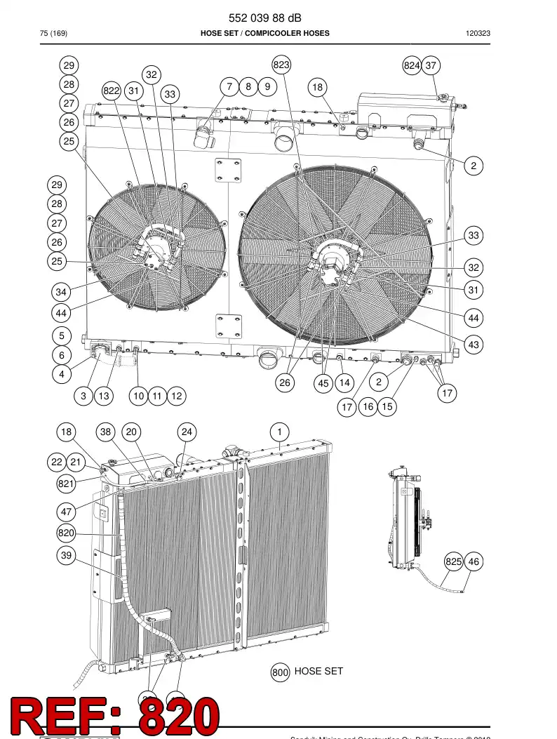 59205991 592 059 91 HYDRAULIC HOSE ASSEMBLY - Sandvik Technical Drawing