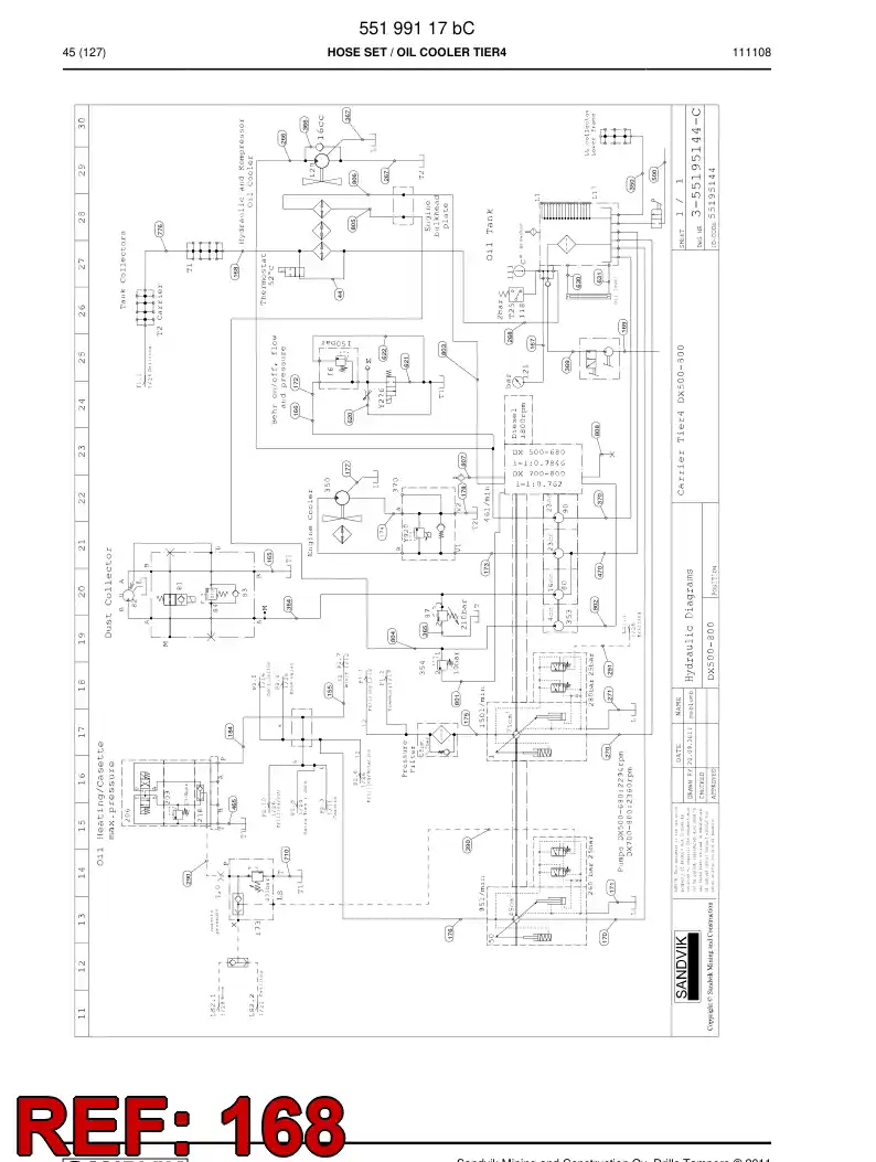 59205995 592 059 95 Hose Assembly, Hydraulic - Sandvik Technical Drawing