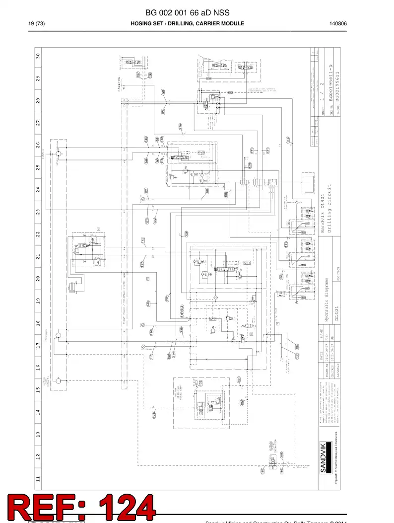 59206017b 592 060 17b Hose Assembly, Hydraulic - Sandvik Technical Drawing