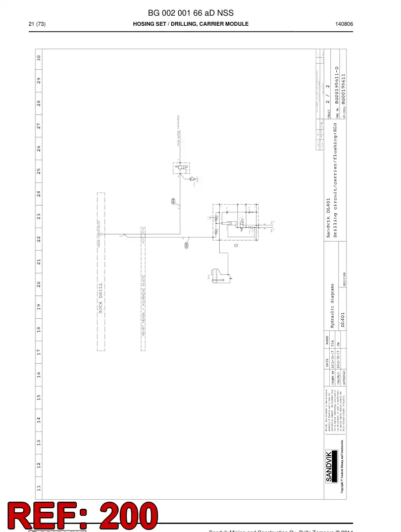 59206019 592 060 19 Hose Assembly, Hydraulic - Sandvik Technical Drawing