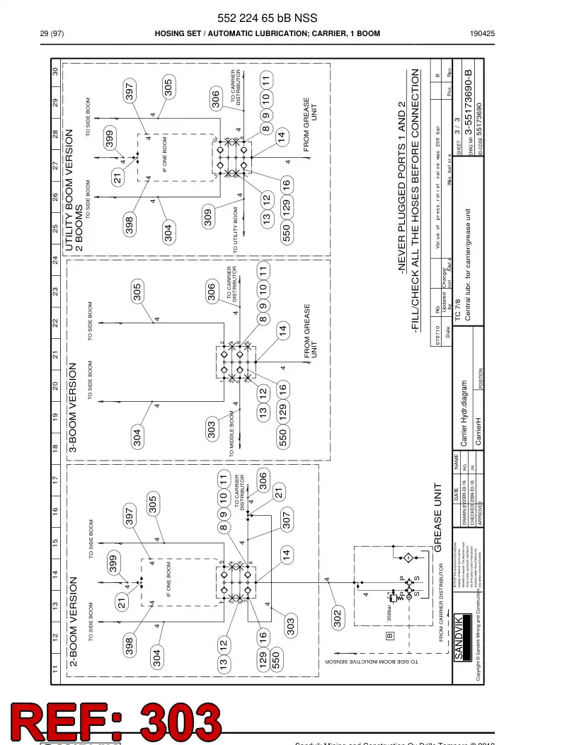 59206025 592 060 25 Hose Assembly - Sandvik Technical Drawing