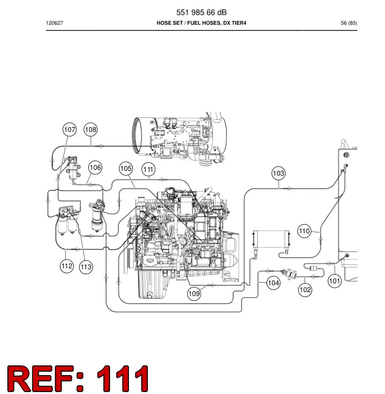 59206051 592 060 51 Hose Assembly, Fuel - Sandvik Technical Drawing