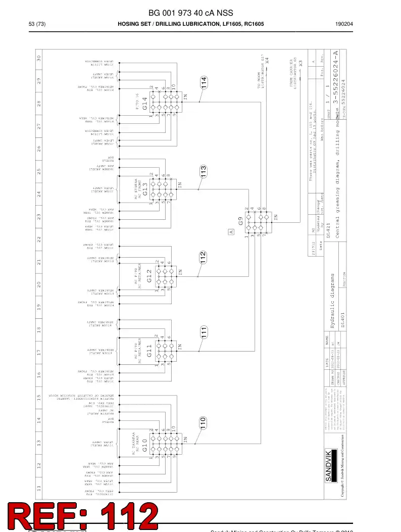 59206071 592 060 71 Hose assembly - Sandvik Technical Drawing