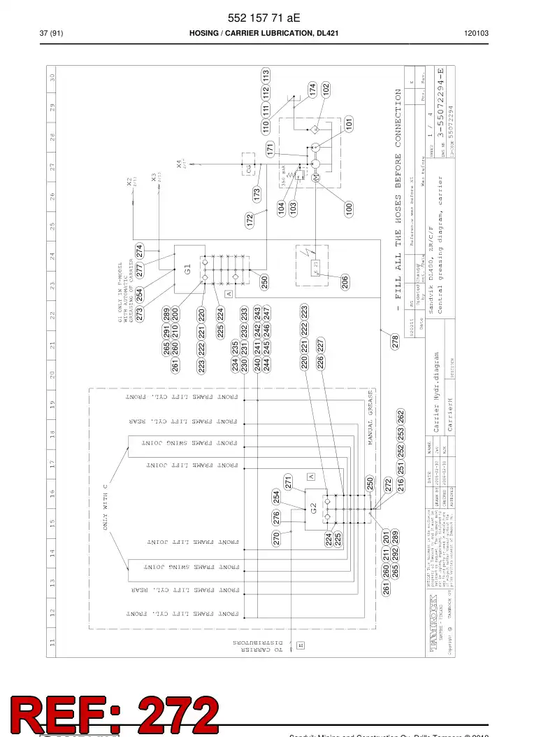 59206093 592 060 93 HOSE ASSEMBLY - Sandvik Technical Drawing