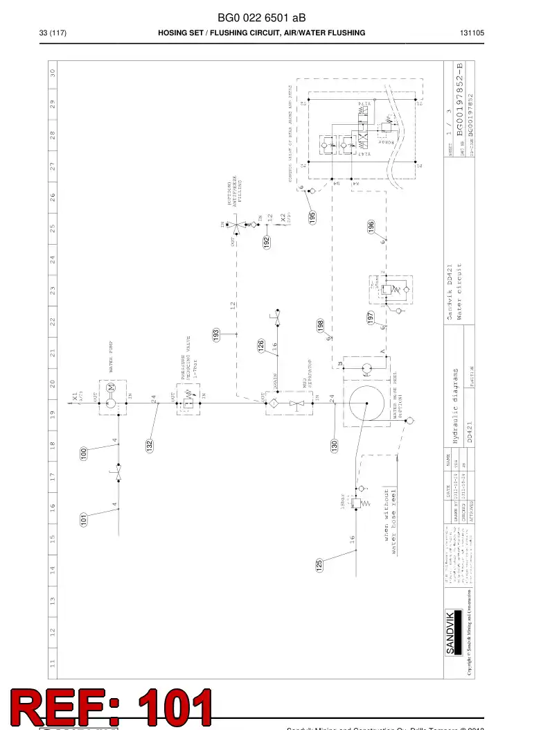 59206109 592 061 09 Hose Assembly, Hydraulic - Sandvik Technical Drawing