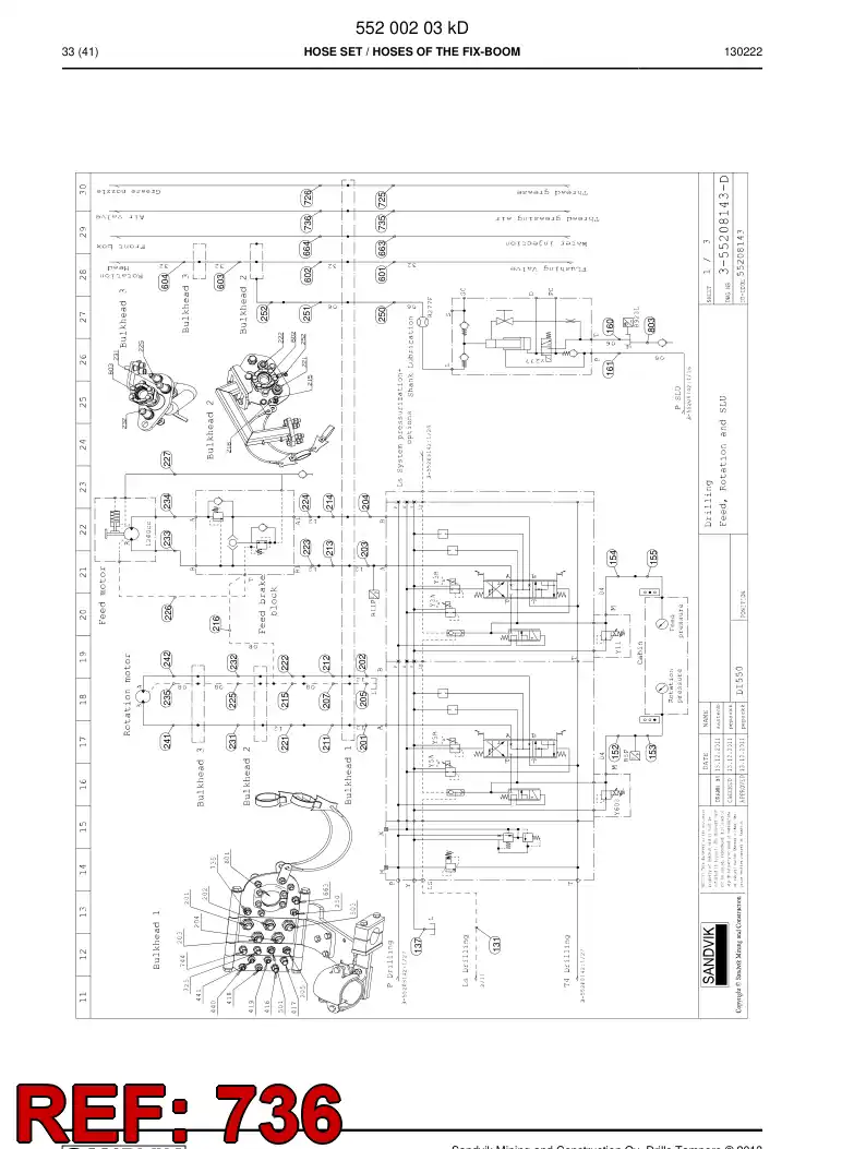 59206117c 592 061 17c Hose Assembly, Hydraulic - Sandvik Technical Drawing