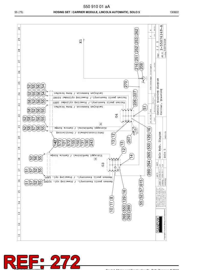 59206241 592 062 41 Hose Assembly - Sandvik Technical Drawing