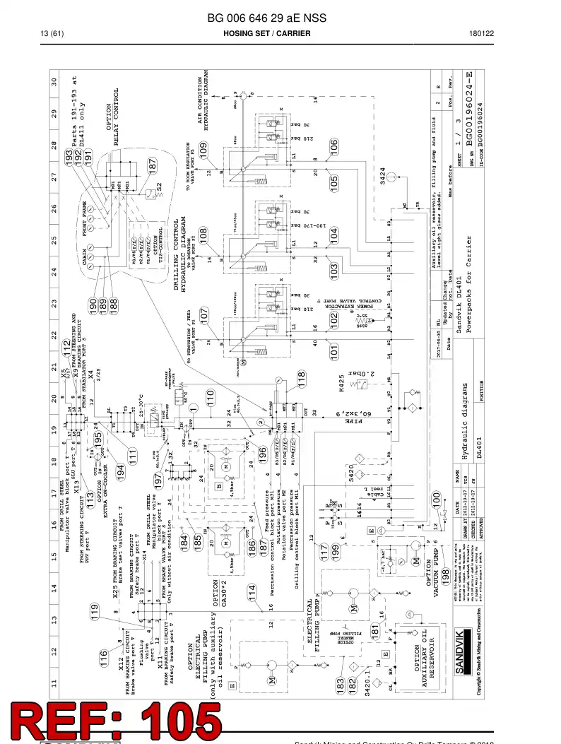 59206247a 592 062 47a Hose Assembly, Hydraulic - Sandvik Technical Drawing
