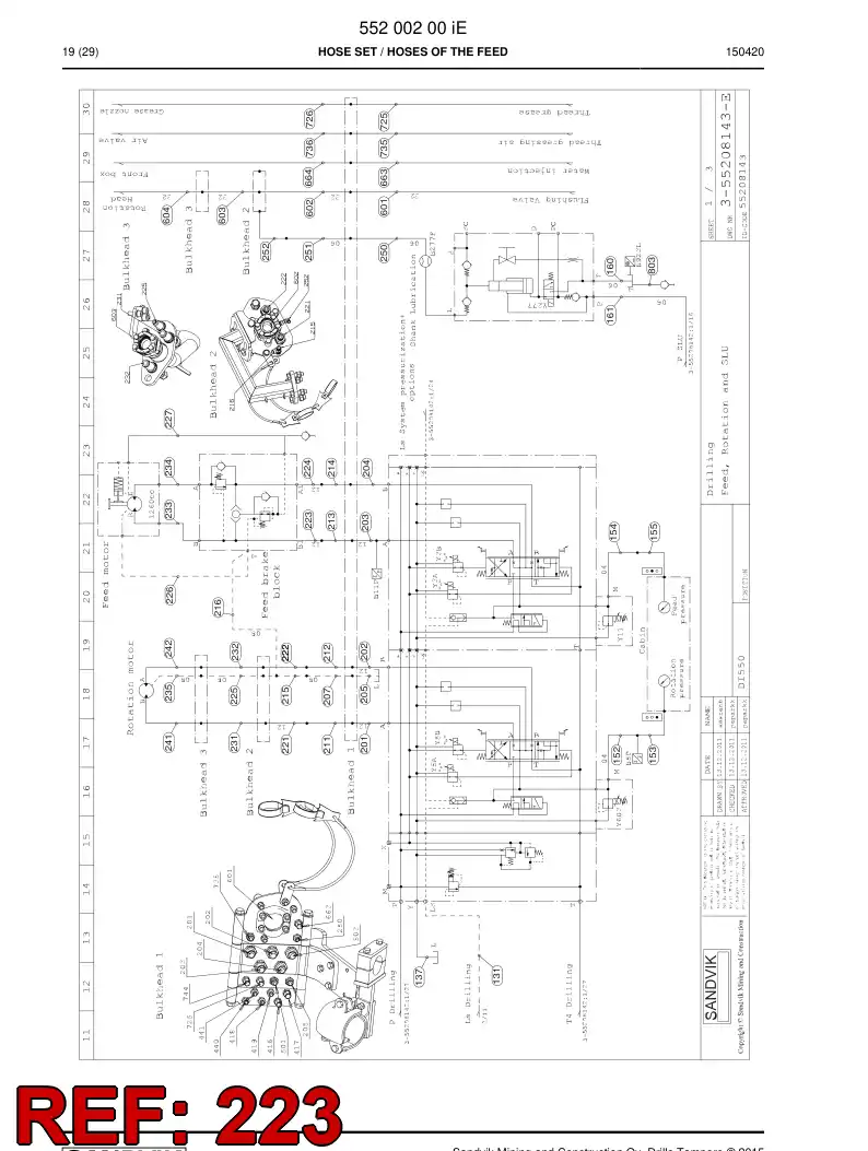 59206307c 592 063 07c Hydraulic hose assembly - Sandvik Technical Drawing