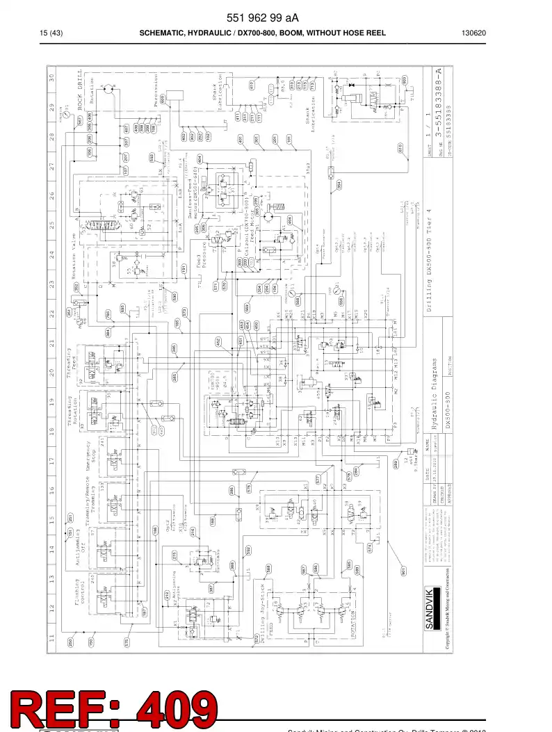 59206451 592 064 51 Hose Assembly - Sandvik Technical Drawing