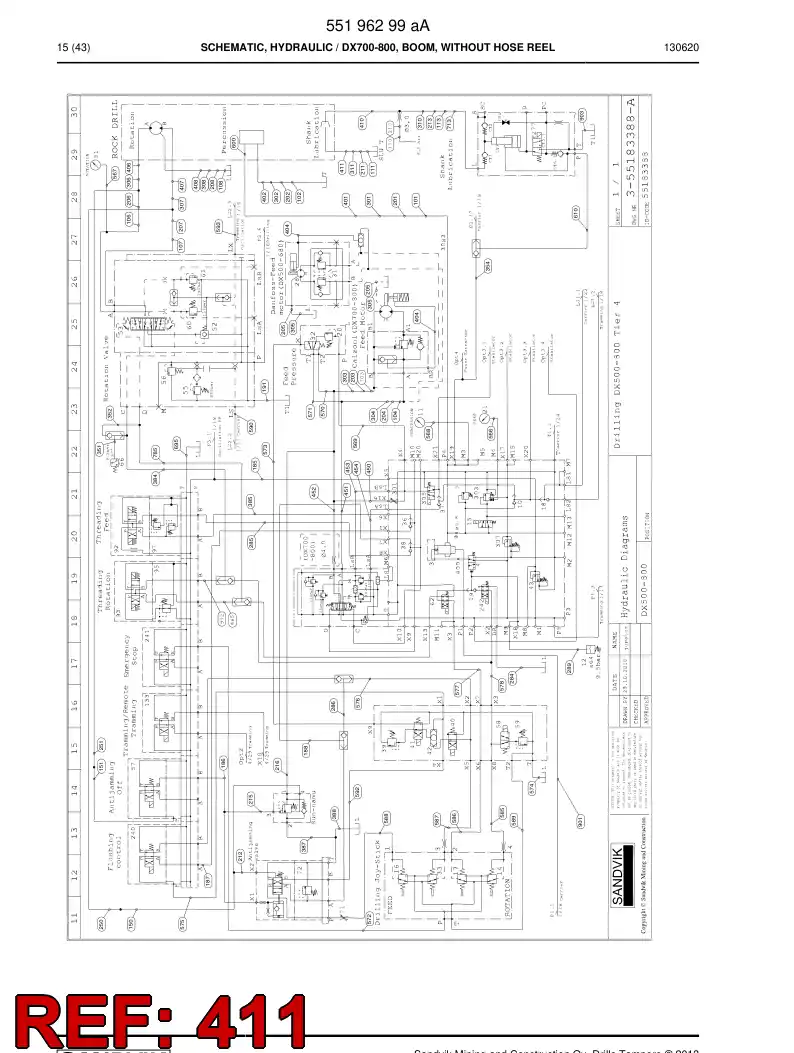 59206453 592 064 53 Hose Assembly - Sandvik Technical Drawing