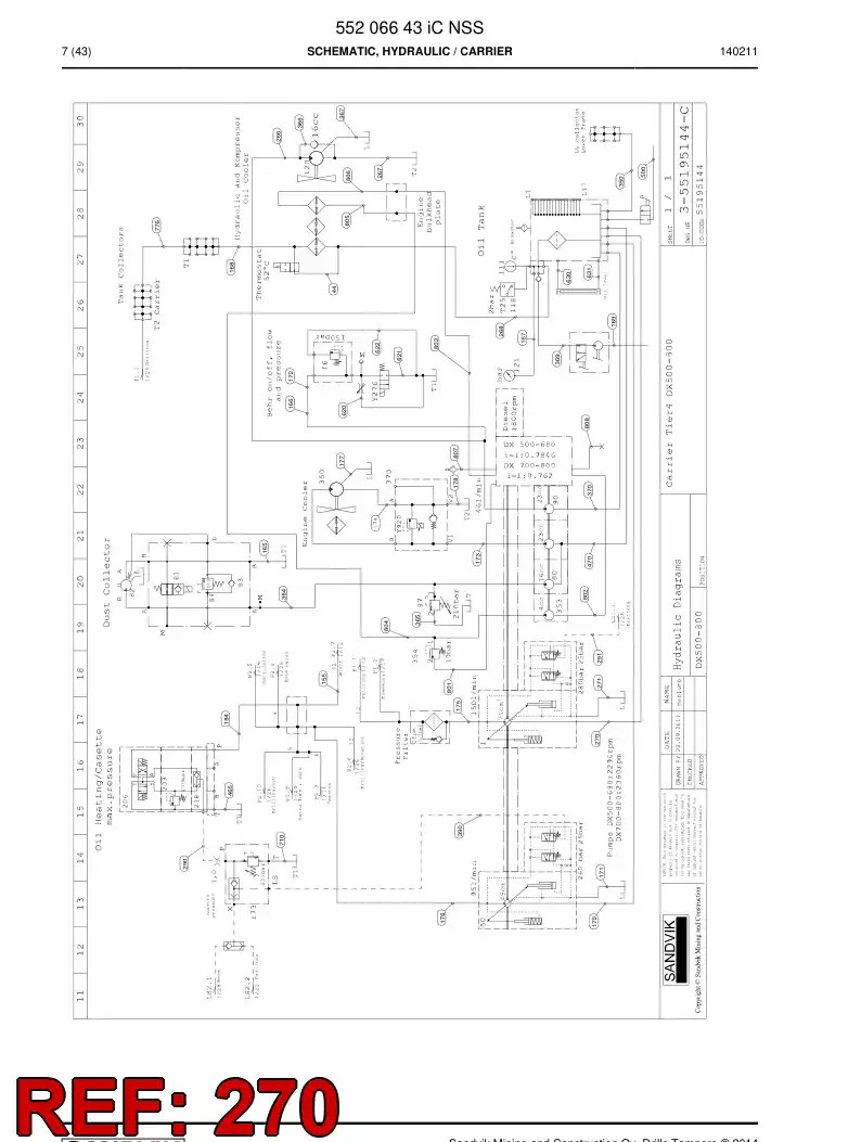 59206463 592 064 63 Hose Assembly - Sandvik Technical Drawing