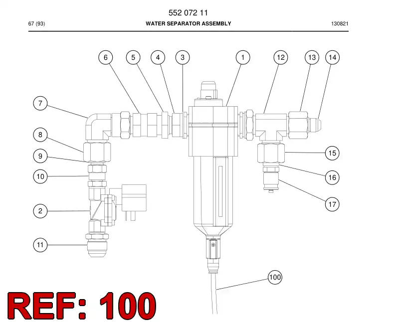 59206479a 592 064 79a Hose Assembly - Sandvik Technical Drawing