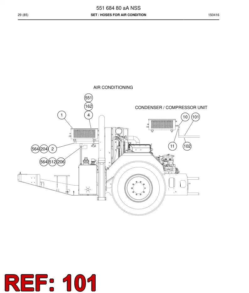 59206525 592 065 25 Hose Assembly, Refrigeration - Sandvik Technical Drawing