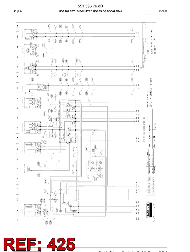 59206575 592 065 75 Hose Assembly - Sandvik Technical Drawing