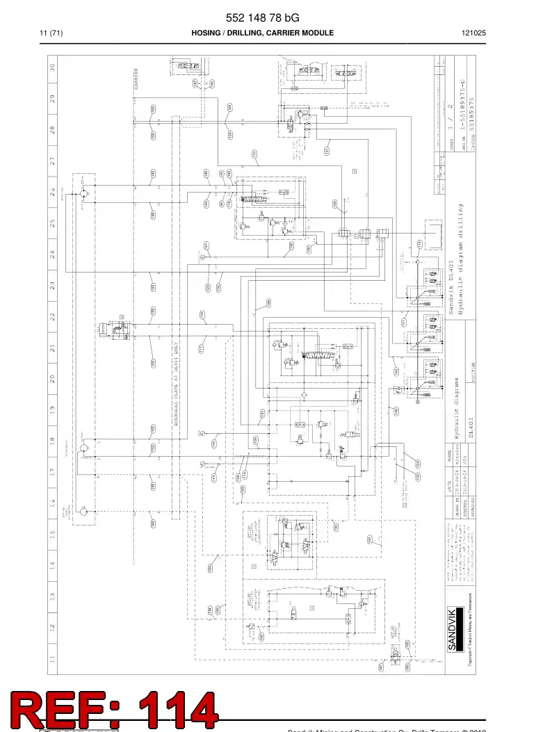 59206705 592 067 05 Hose Assembly, Hydraulic - Sandvik Technical Drawing