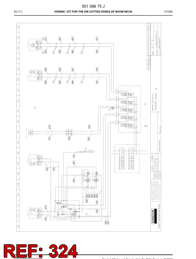 59206707 592 067 07 HOSE ASSEMBLY - Sandvik Technical Drawing