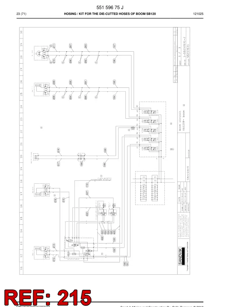 59206709a 592 067 09a HOSE ASSEMBLY - Sandvik Technical Drawing