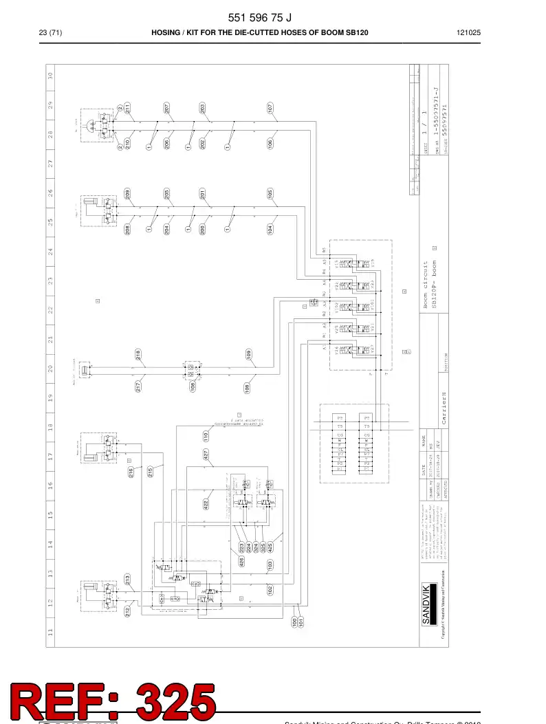 59206711 592 067 11 HOSE ASSEMBLY - Sandvik Technical Drawing