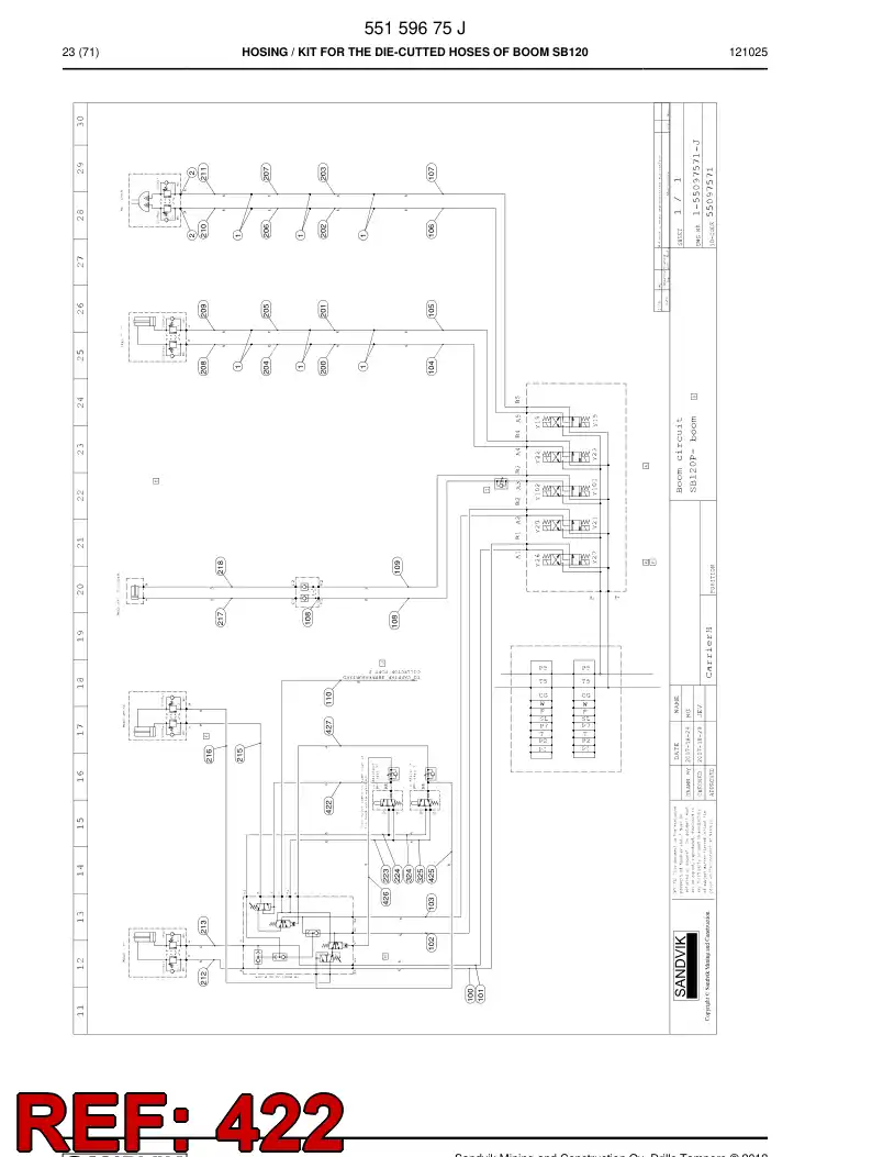 59206721 592 067 21 HOSE ASSEMBLY - Sandvik Technical Drawing