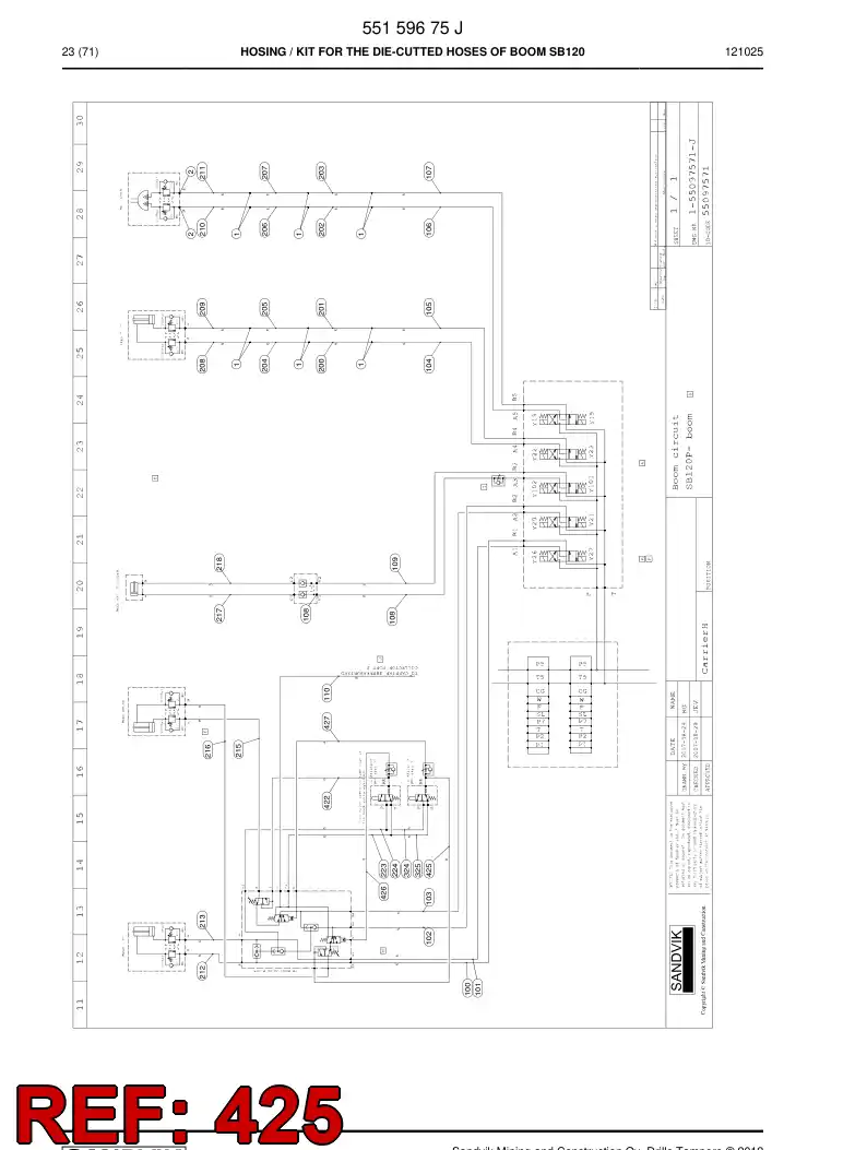 59206725 592 067 25 HOSE ASSEMBLY - Sandvik Technical Drawing